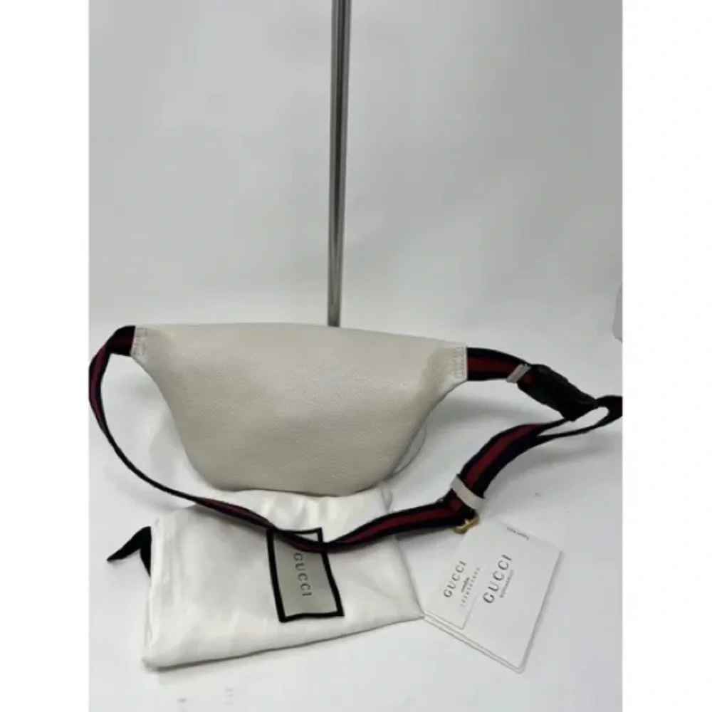 Gucci Logo leather belt Ivory white leather Fanny pack leather shoulder bag - Picture 3 of 7